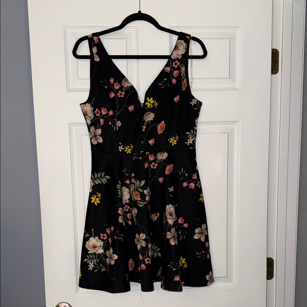 Altar'd State Black Floral Mini Dress